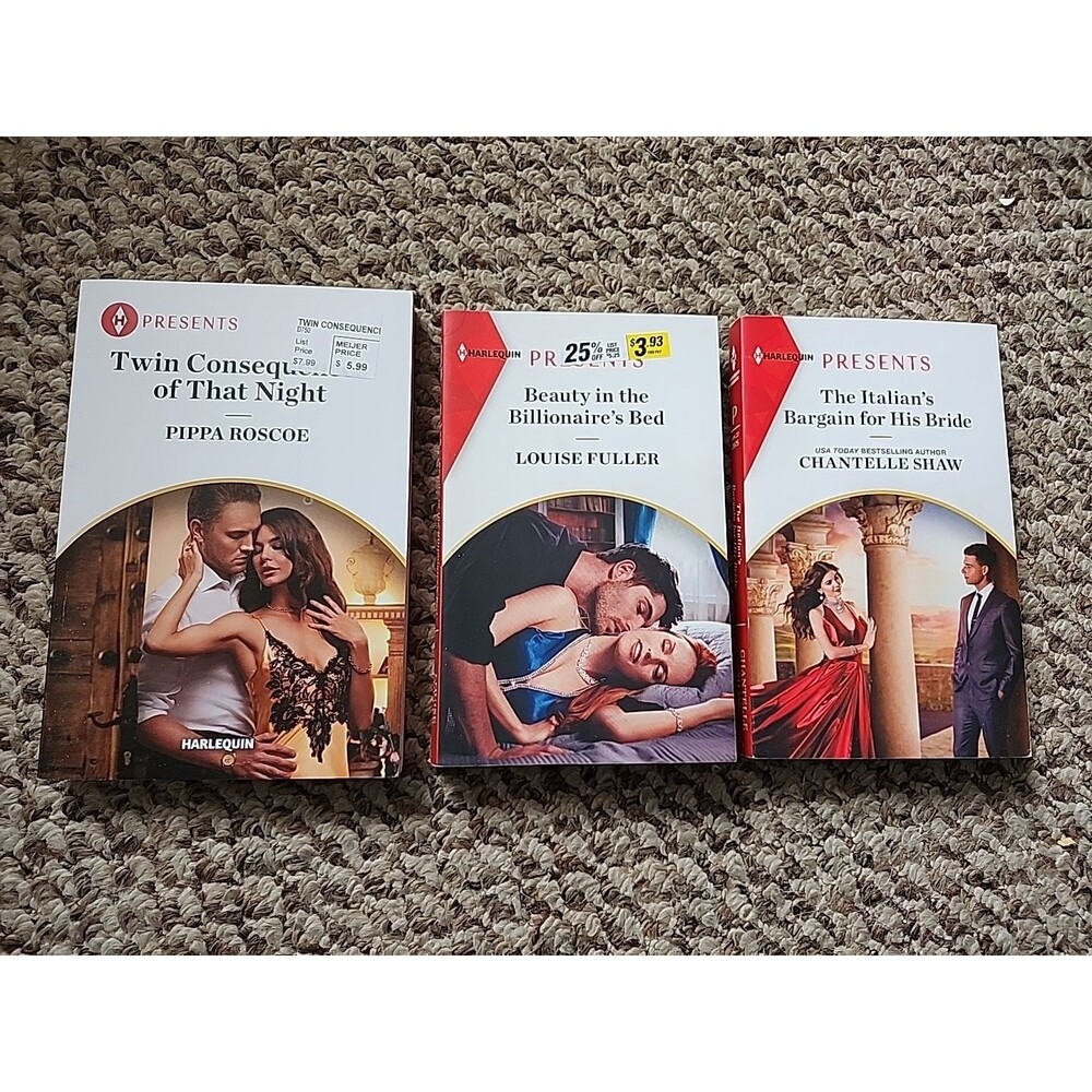 Harlequin Presents lot of 3 Paperbacks Romance Novel Lot Shaw Fuller Rscoe